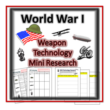 Preview of World War I-  Weapon Technology Mini Research