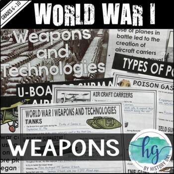 Preview of World War 1 (World War I) Weapons PowerPoint and Guided Notes (Print & Digital)