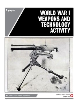 Preview of World War I Weapons and Technology Activity