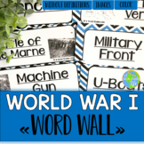 World War I Word Wall without definitions