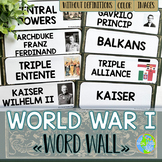 World War I Word Wall without definitions