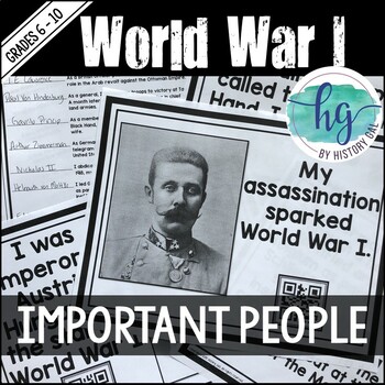 Preview of World War I (World War 1) Key People Scavenger Hunt