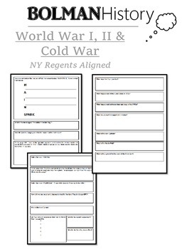 Preview of World War I, World War II, and the Cold War (NYS Regents Aligned)
