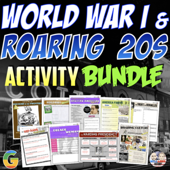 Preview of World War I and the Roaring Twenties | Digital Learning Activity Bundle