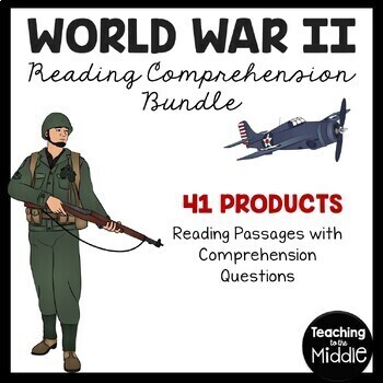 Preview of World War II (2) Reading Comprehension Worksheet Bundle Holocaust