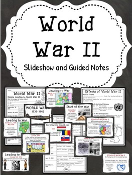 Preview of World War II (2) Slideshow Presentation with Guided Notes, Hitler, Nazi