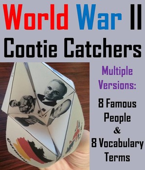 Preview of World War 2 Activity (WWII Cootie Catcher Foldable Review)