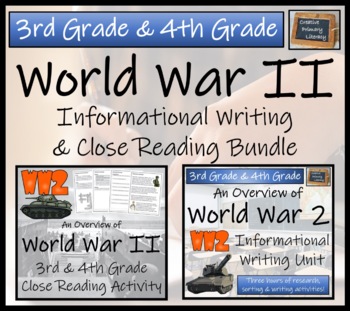 Preview of World War II Close Reading & Informational Writing Bundle 3rd Grade & 4th Grade