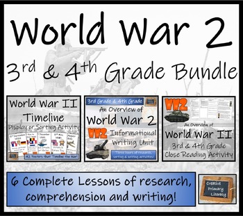 Preview of World War II Display Sorting Close Reading & Writing Bundle 3rd & 4th Grade
