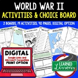 World War II Activity Choice Boards, Print & Digital Dista