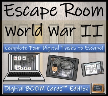 Preview of World War II BOOM Cards™  Digital Escape Room Activity