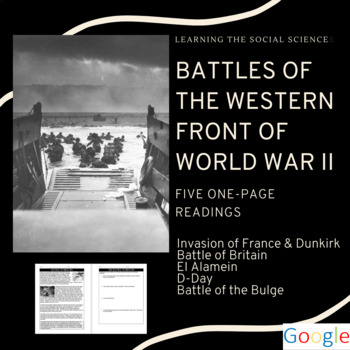Preview of World War II Battles in Western Europe and North Africa Readings with Questions