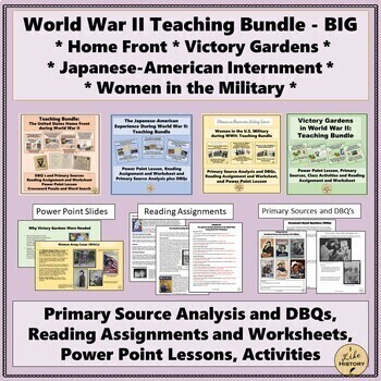 Preview of World War II - Big Bundle!  DBQs & Primary Sources, PPT Lessons, Guided Reading