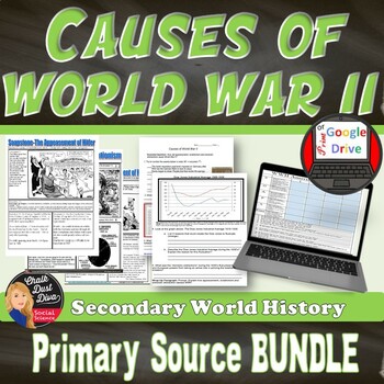 Preview of World War II Causes | Primary Source Analysis BUNDLE | Print & Digital