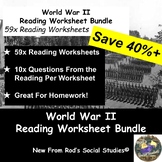 World War II Chapter Reading Worksheet Bundle **Editable**