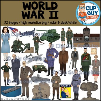 Preview of World War II Clip Art Bundle {Clip Guy Graphics}