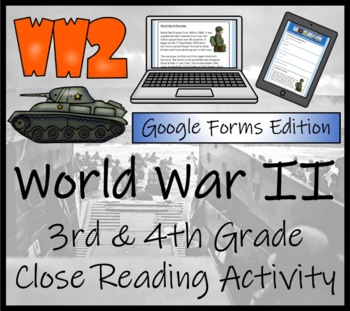 Preview of World War II Close Reading Activity Digital & Print | 3rd Grade & 4th Grade