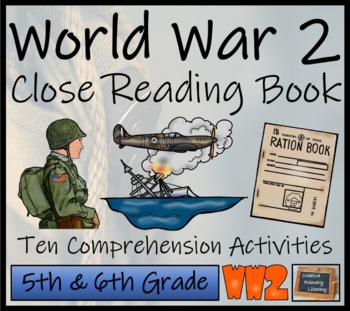 Preview of World War II Close Reading Comprehension Activity Book | 5th Grade & 6th Grade
