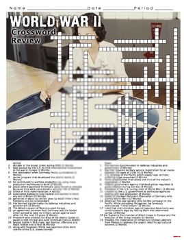 World War 2 Crossword Puzzle Review Ww Ii By Burt Brock S Big Ideas