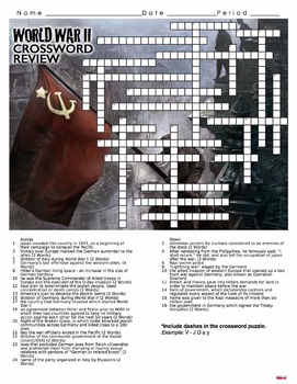 World War II Crossword Puzzle Review (WWII) by Lesson Plan Ninja