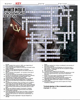 World War II Crossword Puzzle Review (WWII) by Lesson Plan Ninja