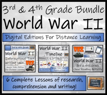 Preview of World War II Timeline & Activity Bundle Digital & Print | 3rd Grade & 4th Grade