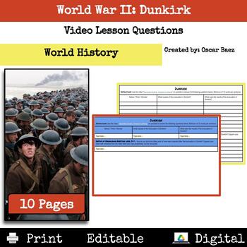 Preview of World War II: Dunkirk Evacuation Video Lesson Questions