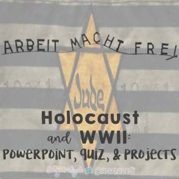 Preview of Holocaust WWII PowerPoint Introduction + Quiz & Answer Key + Projects {Editable}