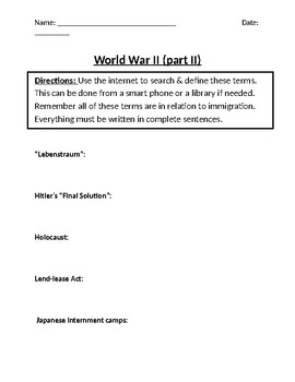 world war 2 homework for kids