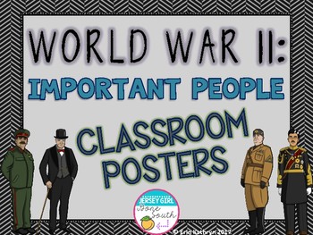 Preview of World War II Important People Classroom Posters (WWII, WW2)
