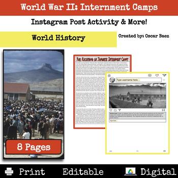 Preview of World War II: Interment Camp Instagram Post Activity & More!