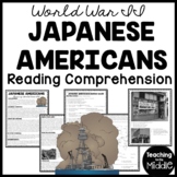World War II Japanese Americans Reading Comprehension Work