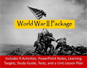 Preview of World War II Unit Notes, Activities, & Test Bundle