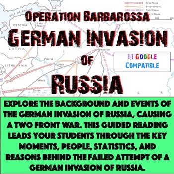 Preview of World War II - Operation Barbarossa German Invasion of Russia Guided Reading!