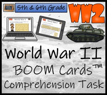 Preview of World War II Overview BOOM Cards™ Comprehension Activity | 5th Grade & 6th Grade