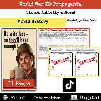 Preview of World War II: Propaganda Tiktok Post Activity & More!