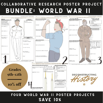 Preview of World War II Research Poster Projects and Graphic Organizers (BUNDLE)