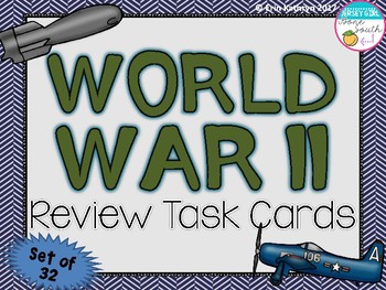 Preview of World War II Review Task Cards - Set of 32