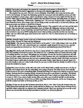 World War II Study Guide--5th Grade Social Studies by ...