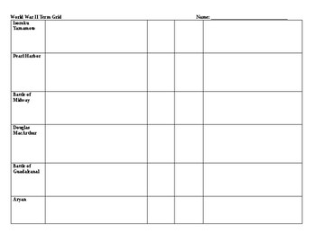 ww2 homework grid