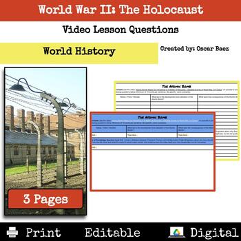 Preview of World War II: The Holocaust Video Lesson Questions