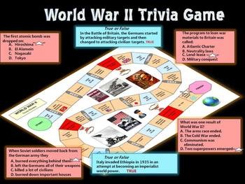 Preview of World War II Trivia Board Game Activity