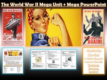 Preview of STORY OF WORLD WAR 2:  Lesson Bundle + Mega PowerPoint/Videos (WORLD HISTORY)