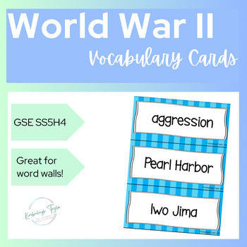 Preview of World War II Vocab Cards - SS5H4