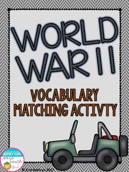 Preview of World War II Vocabulary Matching Activity (World War 2, WWII, WW2)