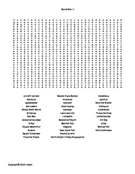 world war ii vocabulary word search for world history tpt