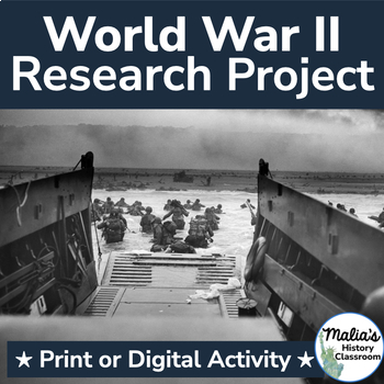 Preview of World War II (WW2) Poster Project - Research & Presentation - Battles & Leaders