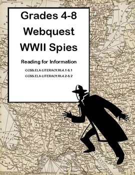 Preview of World War II, WW2, WWII Spies Webquest |Reading for Information| Grades 4-8