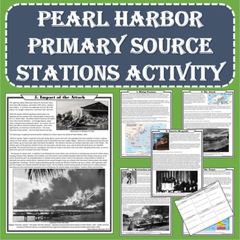 Preview of World War II - Pearl Harbor Primary Source Stations Activity (PDF and Digital)
