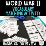 World War II WWII Review Vocabulary Matching Activity Hand